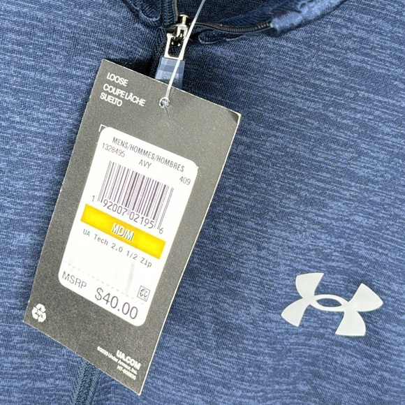 Under armor mens M navy heatgear LS 1/4 zip, NWT, perfect condition - Picture 6 of 6